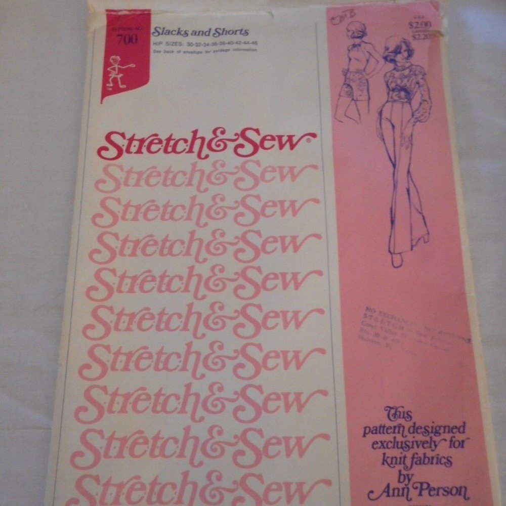 Vtg 1960s 70s Hip sewing pattern slacks / shorts